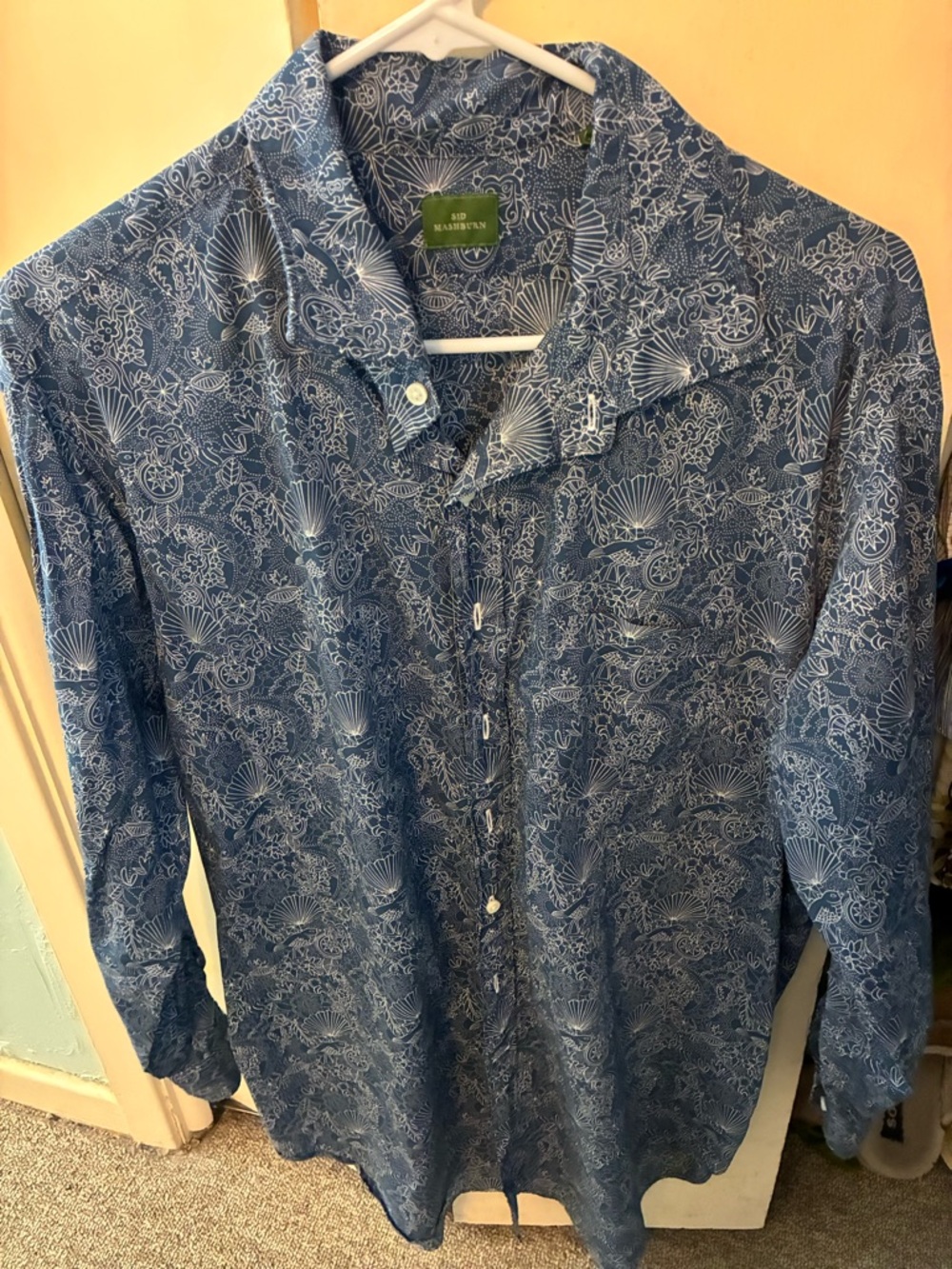 Sid Mashburn Blue Shirt with White Shell & Floral Print